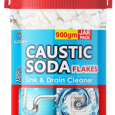 AAAL Caustic Soda Flakes 900gm (SUPER JAR PACK) Chimney Cleaner, Pure & Powerful Drain Cleaner