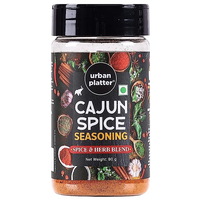 Urban Platter Cajun Spice Seasoning Shaker Jar, 80g (Sprinkle on Fries, Poporn, Appetizers and More | Suitable for marinades and making dips)