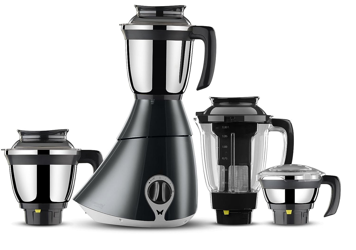 Butterfly Matchless 750-Watt Mixer Grinder with 4 Jars (Grey and White) - (Indian Plug)
