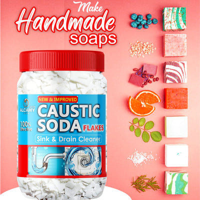 AAAL Caustic Soda Flakes 900gm (SUPER JAR PACK) Chimney Cleaner, Pure & Powerful Drain Cleaner