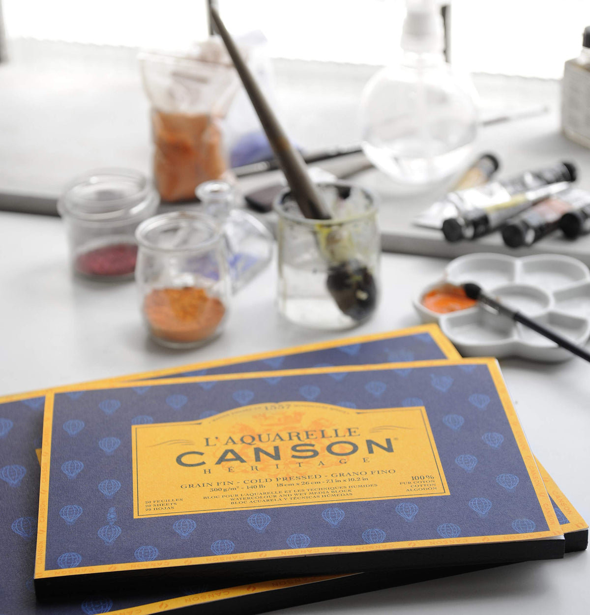 Canson Héritage Cotton 300 GSM Cold Pressed 31 x 41 CM Paper Block(White, 20 Sheets)