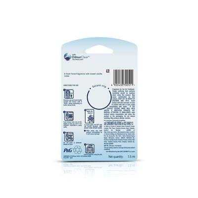 5x Ambi Pur Vanilla Bouquet Car Air Freshener Starter Kit Liquid (7.5ml each) - Pack of 5