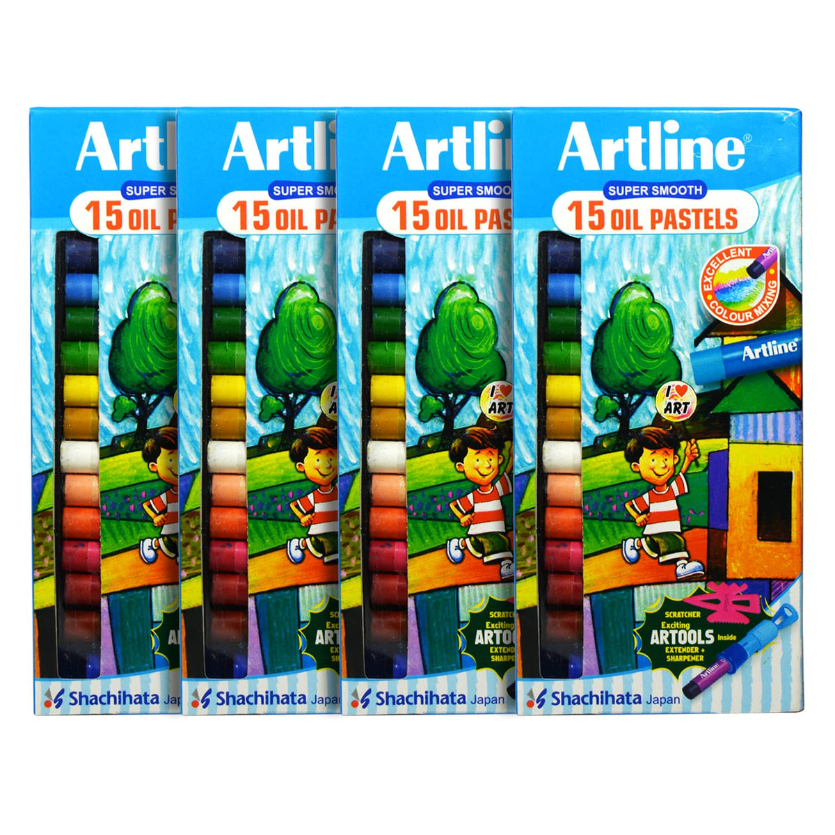 Artline Non-Toxic 15 Shades Oil Pastel