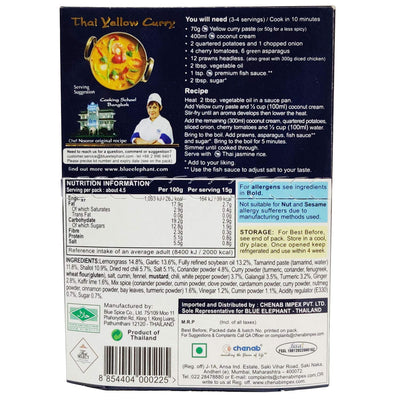4x Blue Elephant Yellow Curry Paste 70g each - Pack of 4