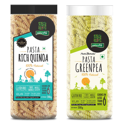 NutraHi Rich Quinoa Gluten Free Pasta + Greenpea Gluten Free Pasta 200g Each (Combo)