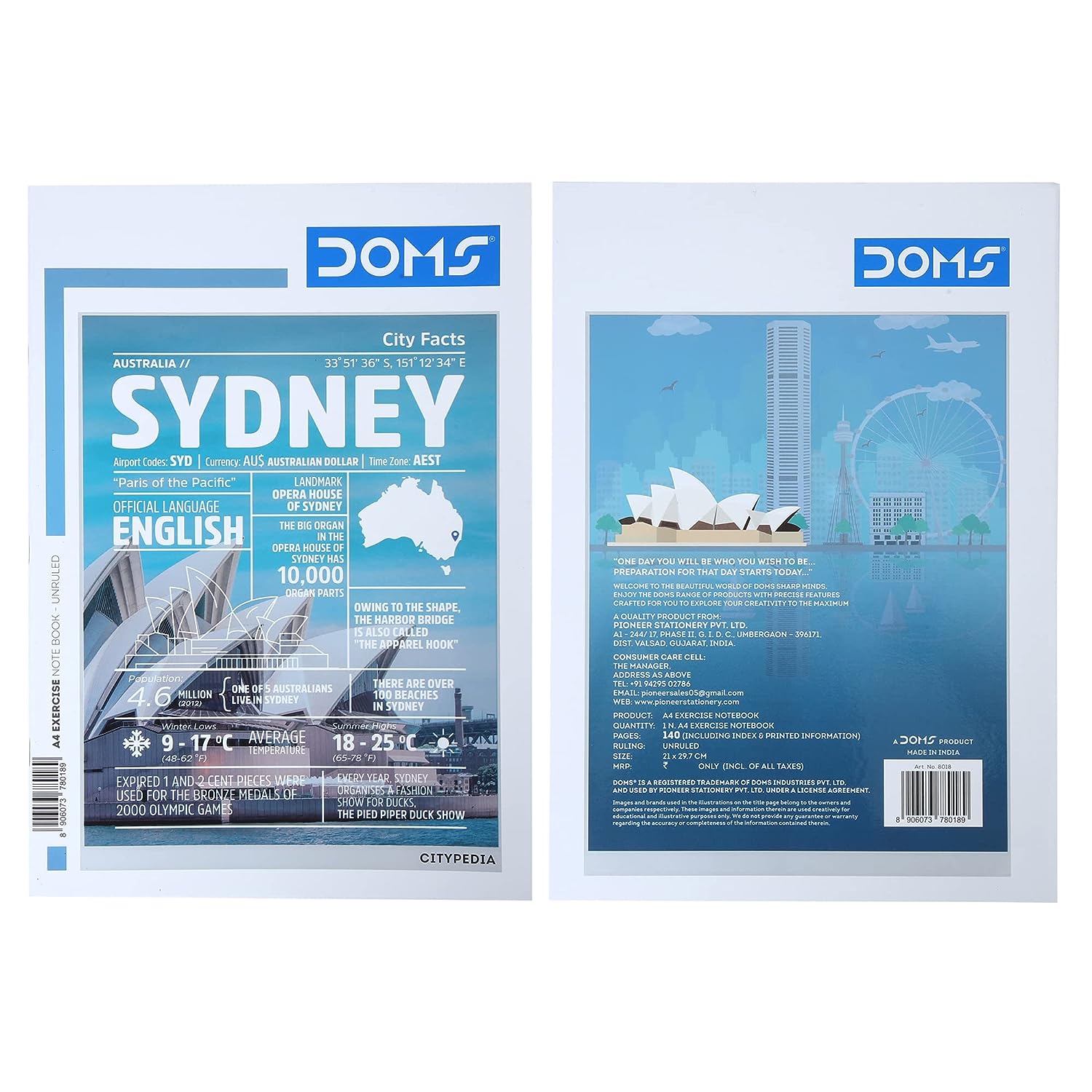 Doms City Pedia Series Notebook - A4 - Unruled
