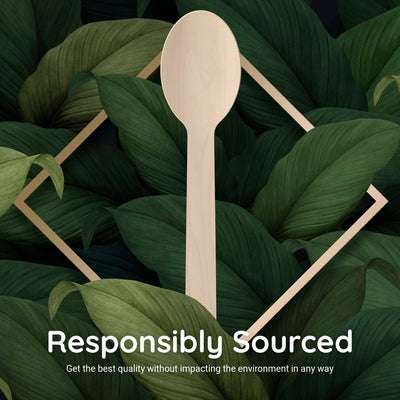 ABPP Disposable Spoon - 200 Disposable Wooden Spoons Set (Big Size - 16cm Big Size) | Spoons for Eating Food, Ice-Cream | Best Cutlery Set for Kitchen, Birthday, Parties, Picnic, Office & Restaurant