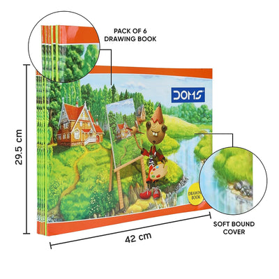 Doms Orange Drawing Book - Plain