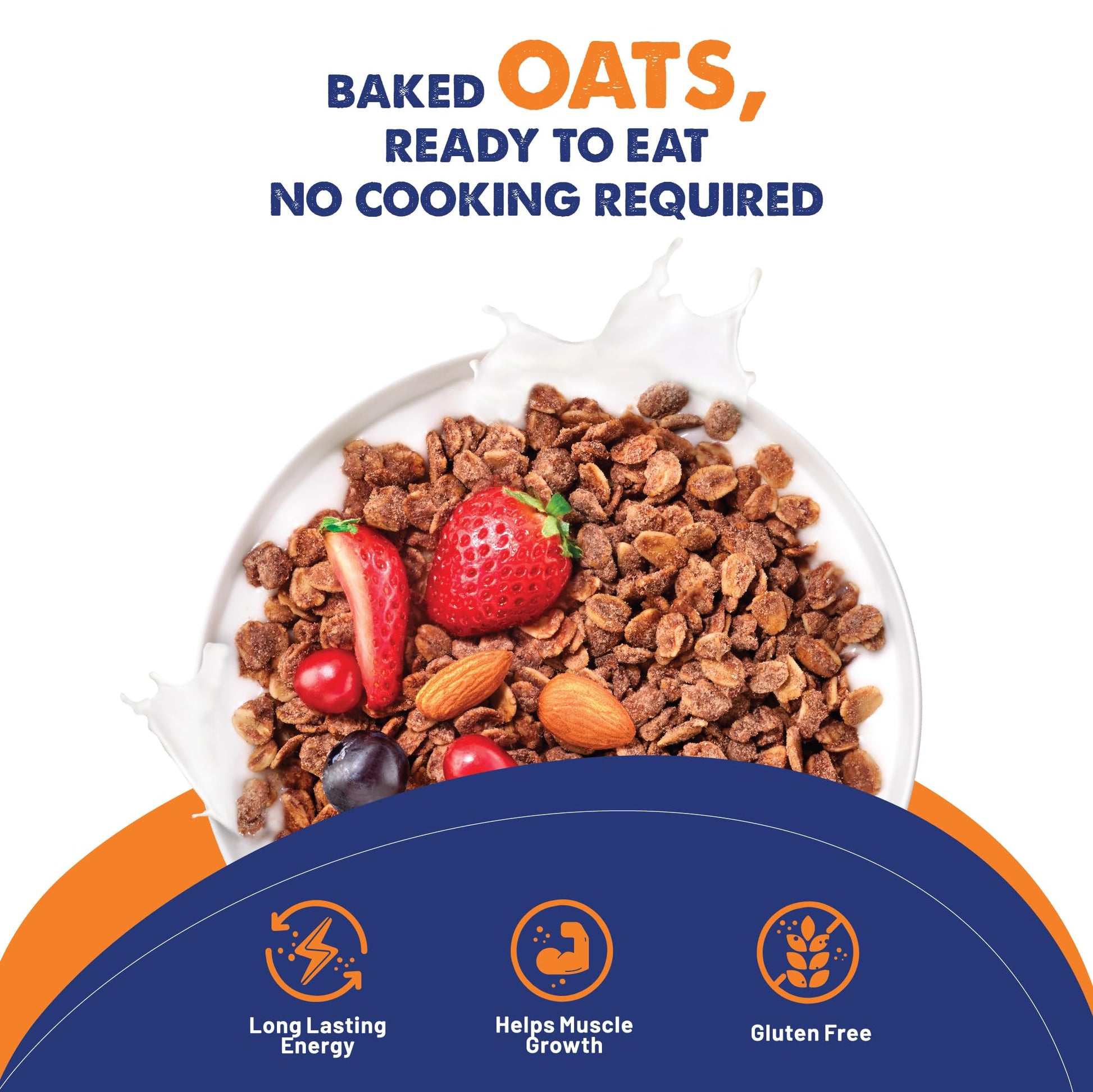 FIT & FLEX High Protein Ready To Eat Oats, Baked Peanut Butter Chocolate & Honey Oats, Zero Refined Sugar, Gluten Free & Preservative Free - As Seen on Shark Tank India - (400 g Each) Assorted Combo Pack of 2