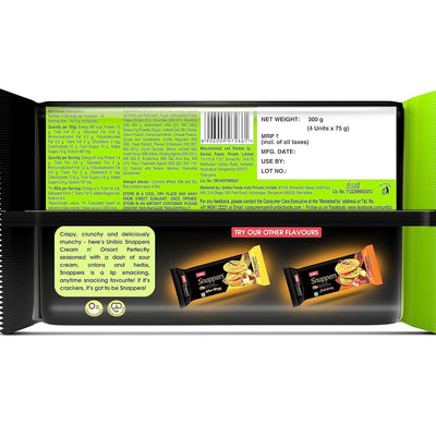 UNIBIC Foods Snappers Potato Crackers - Cream & Onion - 300 GMS