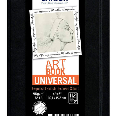Canson Universal 96 GSM Light Grain 10.2 x 15.2 cm Drawing Paper Hardbound Book (White, 112 Sheets)