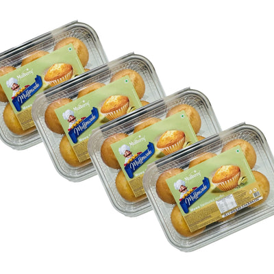 Mulberry Muffinwala Mawa Cake | Choco Flavours | Mono Outer Sliced Cake | Vegetarian Sliced Cake For Kids and Adults | Pack of 4| combo 25 gms Each | 660 gms