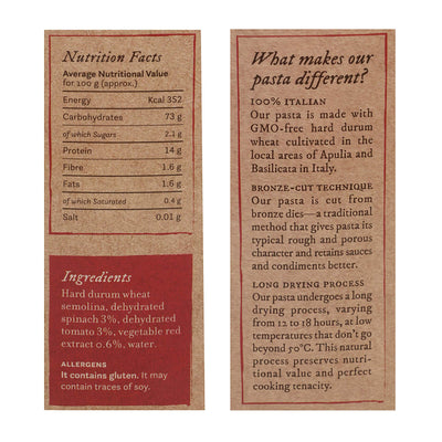 Anmara Artisanal Tricolore Orecchiette Pasta, 500 g