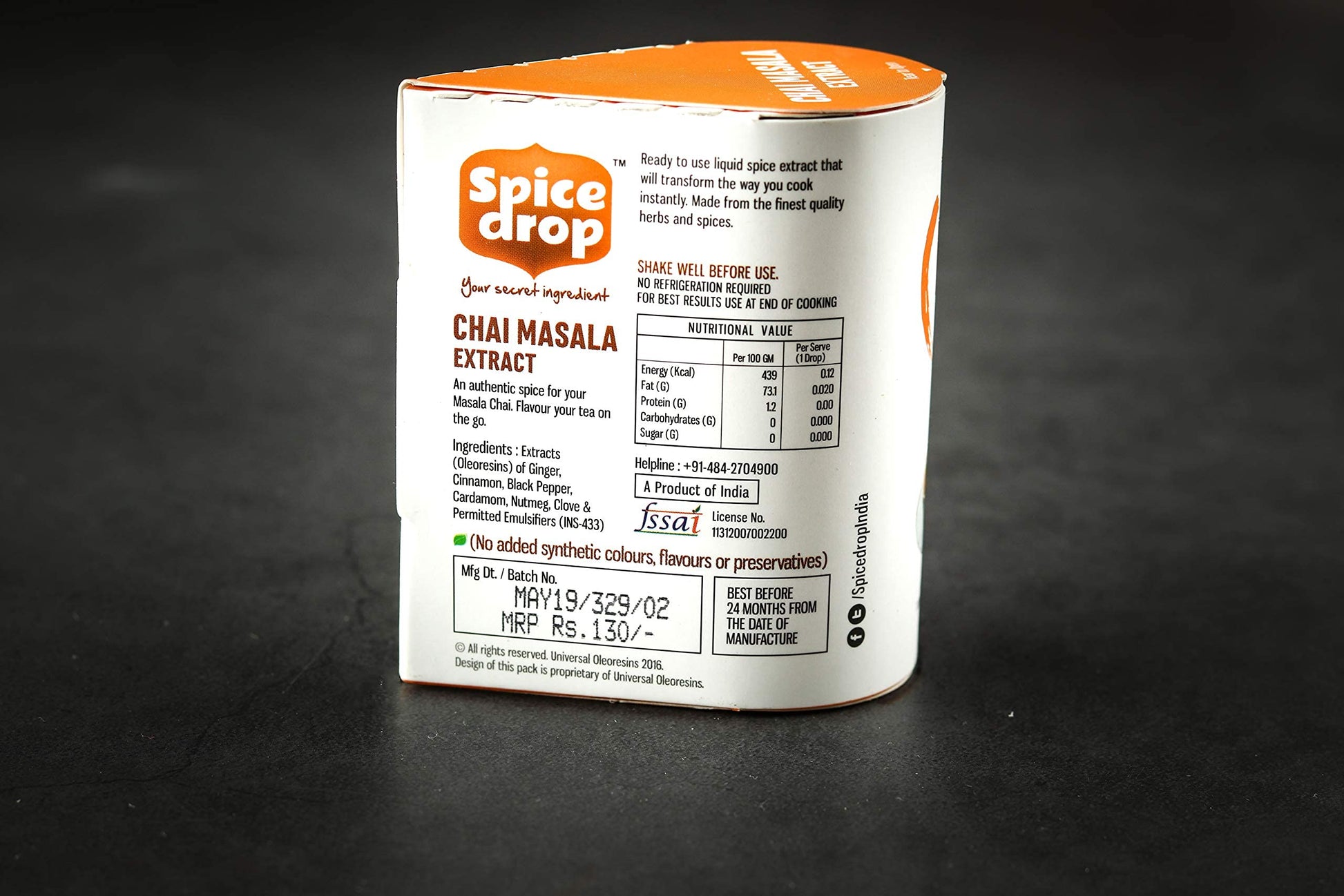 Spice Drop Chai Masala Extract | Tea Masala Drops |Authentic Indian Recipe| No preservative | 5 ML (180 Drops)| 1 drop per cup | 1 bottle 180 cups| Flavors 180 cups | 5ML equals 125 grams of powder