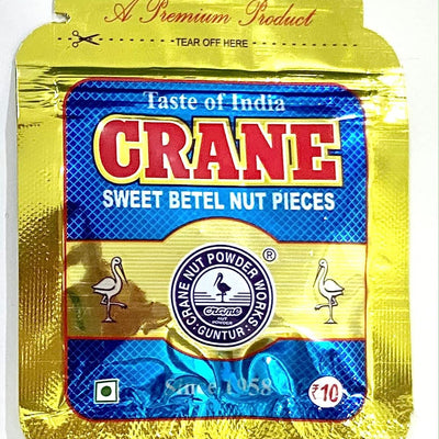 Crane Betel Nut Pieces Sweet Blue Pouch | Crane Supari | Premium Quality Taste of India Mouth Freshener