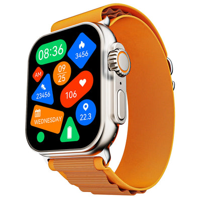 boAt Wave Elevate Pro Smart Watch w/ 1.96" AMOLED Display, BT Calling,Coins,Rugged Metal Body,Functional Crown,Always on Display,100+Sports Mode,HR & SpO2(Royal Orange)