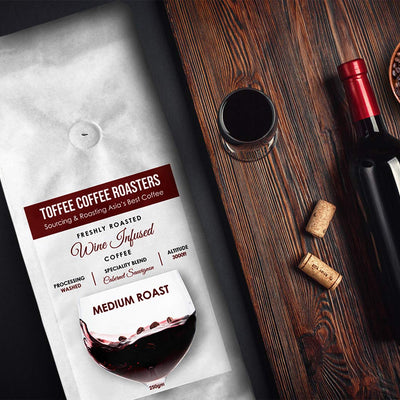 Cabernet Sauvignon Wine Barrel Aged Coffee | Toffee Coffee Roasters | Arabica Freshly Medium Roast | Coffee Notes: Fine Red Grapes and Wine (Decoction Coffee Maker, 250gm)