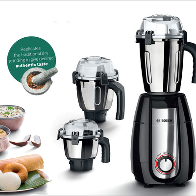 Bosch TrueMixx Pro Mixer Grinder MGM6632MIN, 750W 3 Jars (Black)