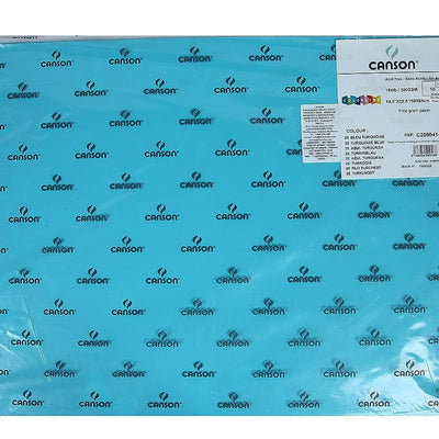 Canson Colorline 300 GSM Grainy 50 x 65 cm Coloured Drawing Paper Sheets(Turquoise Blue, 10 Sheets)