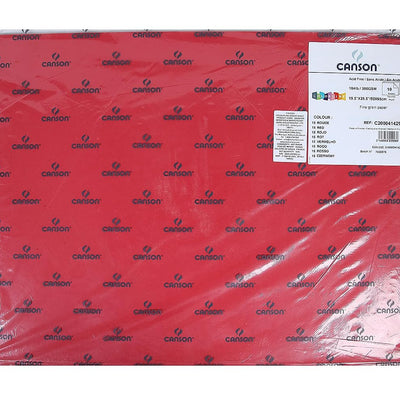 Canson Colorline 300 GSM Grainy 50 x 65 cm Coloured Drawing Paper Sheets(Red, 10 Sheets)
