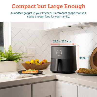 COSORI Air Fryer for home 4.7L, 9-in-1 Kitchen Oven Appliances, 30 Recipes Cookbook, Digital Tempered Glass Display, Max 230℃ Setting, Quiet, 4 Portions, 1500W, L501 Grey