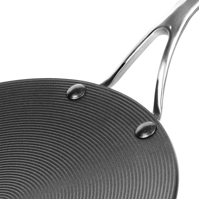 Circulon Hard Anodised Non Stick Aluminium Roti Tawa with Stainless Steel Handle | Chapati Tawa | Nonstick Dosa Tawa | Tawa Pan Big Size | Tawa Induction Base, 26 cm, Black