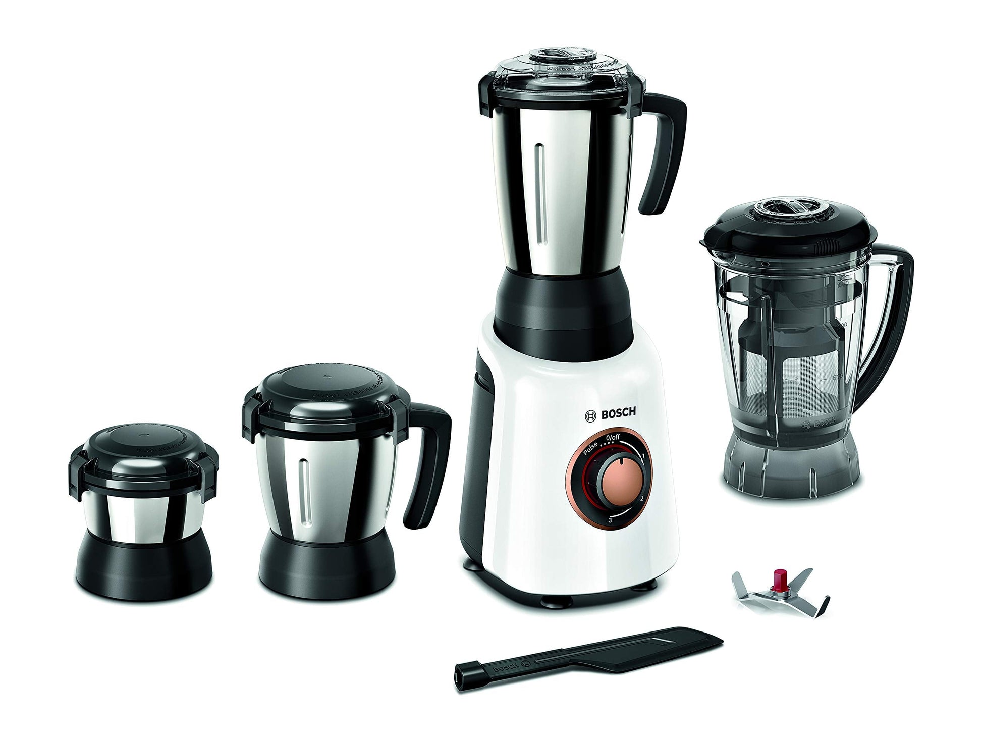 Bosch TrueMixx Bold Mixer Grinder 750 Watt, 4 Jars (White) (Indian Plug)
