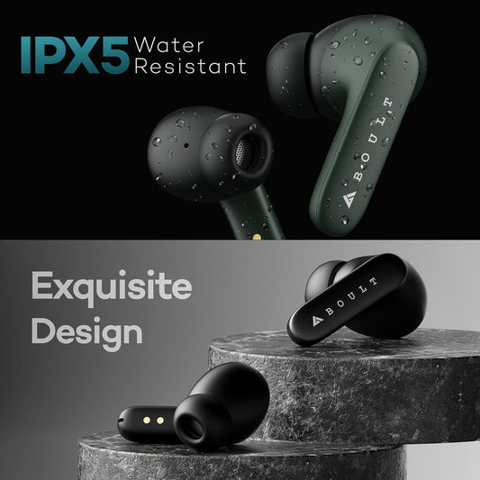 Boult Audio Z20 Truly Wireless in Ear Earbuds with 51H Playtime, Zen™ Clear Calling ENC Mic, Made in India, Low Latency Gaming, Rich Bass Drivers, IPX5, Voice Assistant, Bluetooth 5.3 Ear Buds (Black)