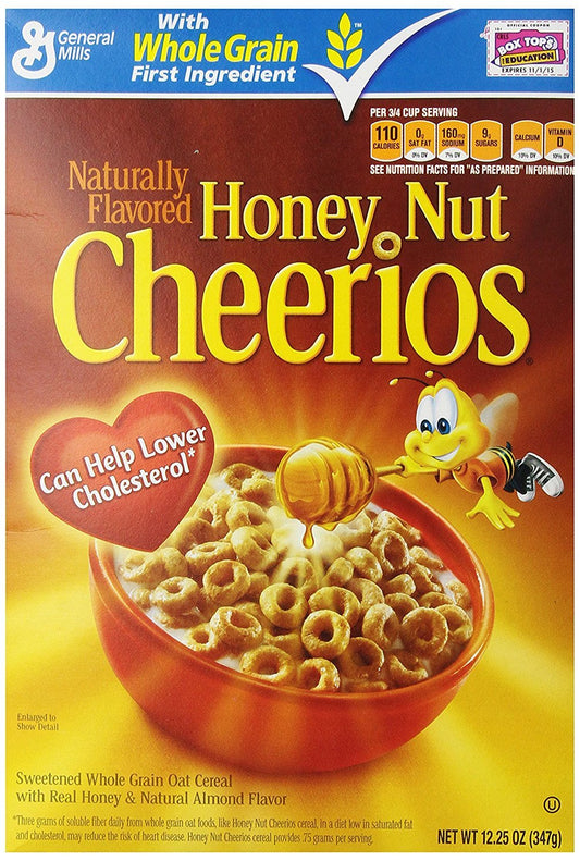 General Mills Honey Nut Cheerios Sweetened Whole Grain Oat Cereal With Real Honey & Natural Almond Flavor, 12.24 Oz 347 G