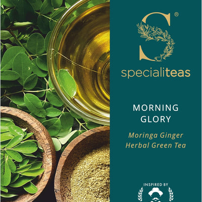 Cherise Specialiteas Morning Glory Moringa Ginger Herbal Green Tea (2 g x 25 Pyramid Tea Bags)