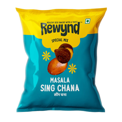 Rewynd Masala Sing Chana | 600gm (Pack of 4) | Healthy & Tasty Masala Sing Chana Mix | 100% Veg | Healthy Snack for Anytime Snacking