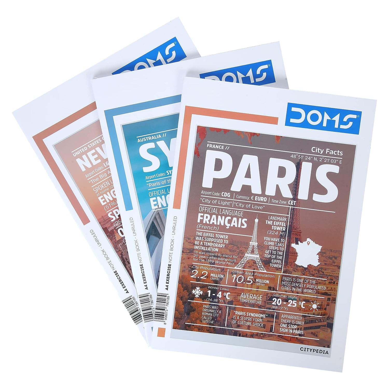Doms City Pedia Series Notebook - A4 - Unruled