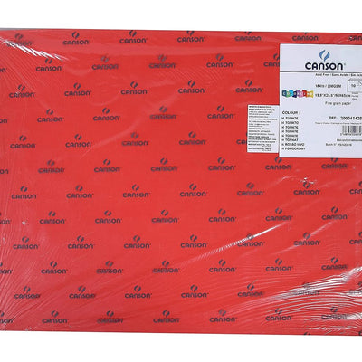 Canson Colorline 300 GSM Grainy 50 x 65 cm Coloured Drawing Paper Sheets(Tomato, 10 Sheets)