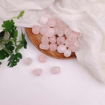 9Dzine Rose Quartz Crystal Tumble 50 Gm | Natural Raw Tumbled Gemstone Pebble for Reiki Healing Vastu Correction, Aquarium, Home Decor