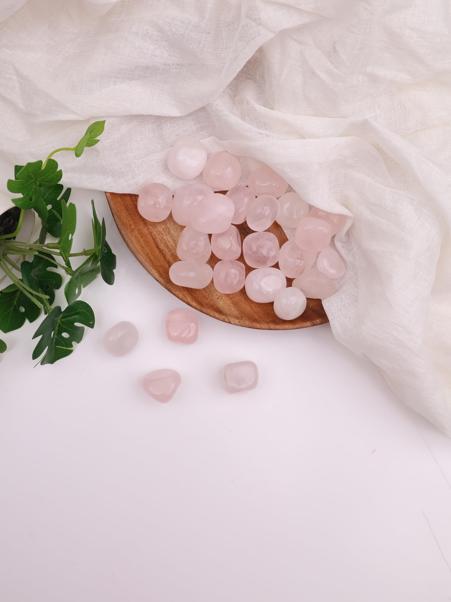 9Dzine Rose Quartz Crystal Tumble 50 Gm | Natural Raw Tumbled Gemstone Pebble for Reiki Healing Vastu Correction, Aquarium, Home Decor