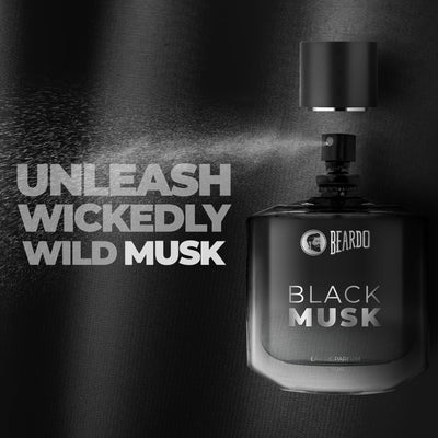 Beardo Black Musk Eau De Parfum Perfume for Men, 100ml | Musky, Woody Perfume for Men Long Lasting | Gift for men | Best Date night fragrance | Mens Perfume | Gift For Brother | Gift For Friends