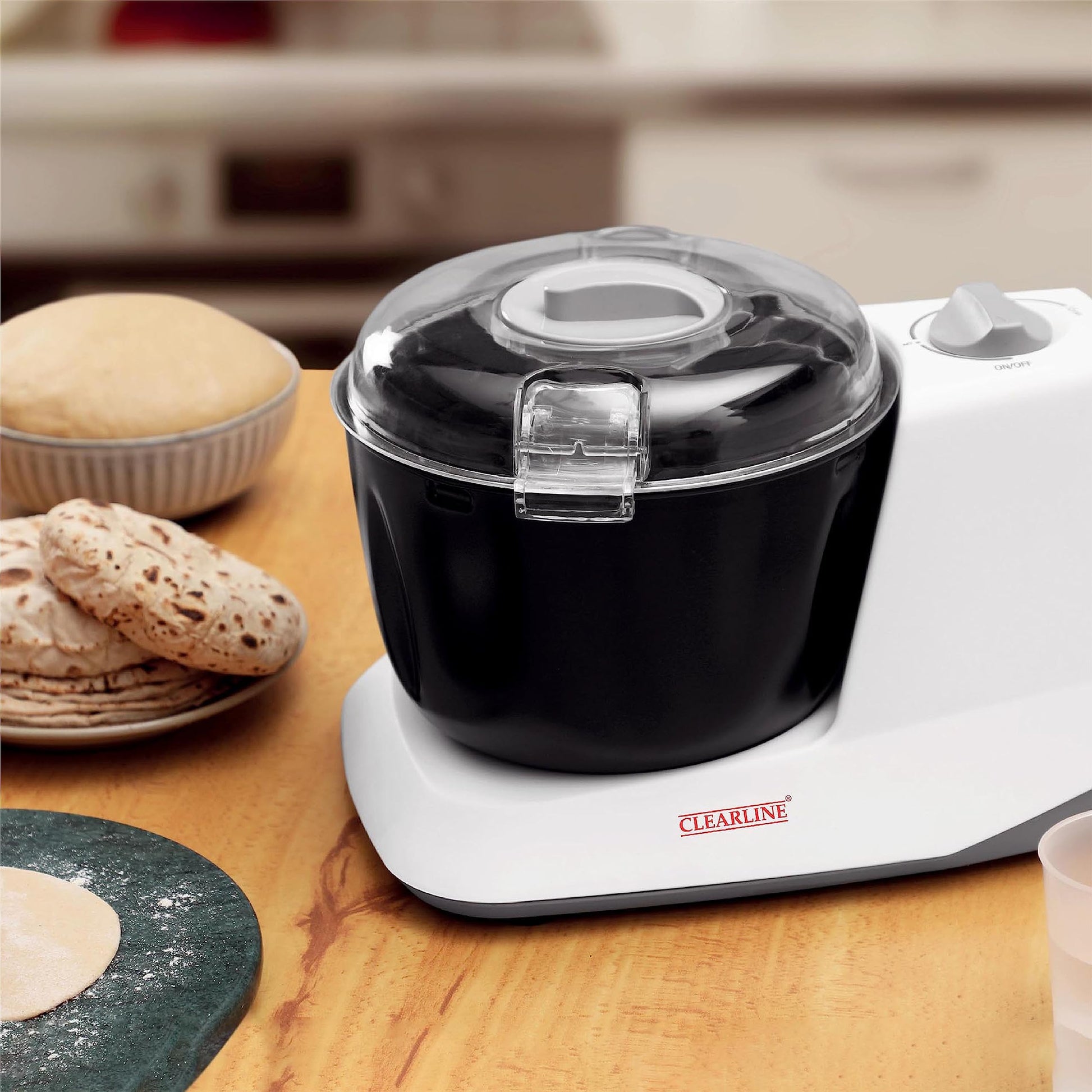 Clearline Automatic Electric Atta Kneader Dough Maker With Non Stick Bowl, Smart Atta Kneader Mixer and Dough Kneader Machine, Dough Mixer Machine 650 with Watts Power, White