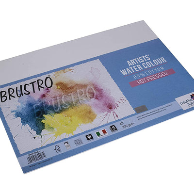 Brustro Watercolour Papers 25% Cotton HP 300 GSM A3 , 2 Packets (Each Packet Contains 5 sheets)