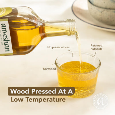 Anveshan Wood Pressed Black Sesame Gingelly Oil 5L | Plastic Can | Kolhu/Kacchi Ghani/Chekku | Gingelly Oil | Natural | Chemical-Free | Cold Pressed Sesame Oil for Cooking
