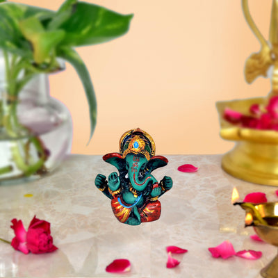 AONA Resin Lord Ganesha Ganpati Statue Idol Murti, Height : 6 cm