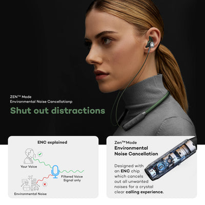 Boult Audio FXCharge Wireless in Ear Bluetooth Neckband with ENC Mic, 32H Playtime, Type-C Fast Charging (5Mins=7.5Hrs Playtime), Dual Pairing, Made in India, Biggest 14.2mm Drivers Ear Phones (Black)
