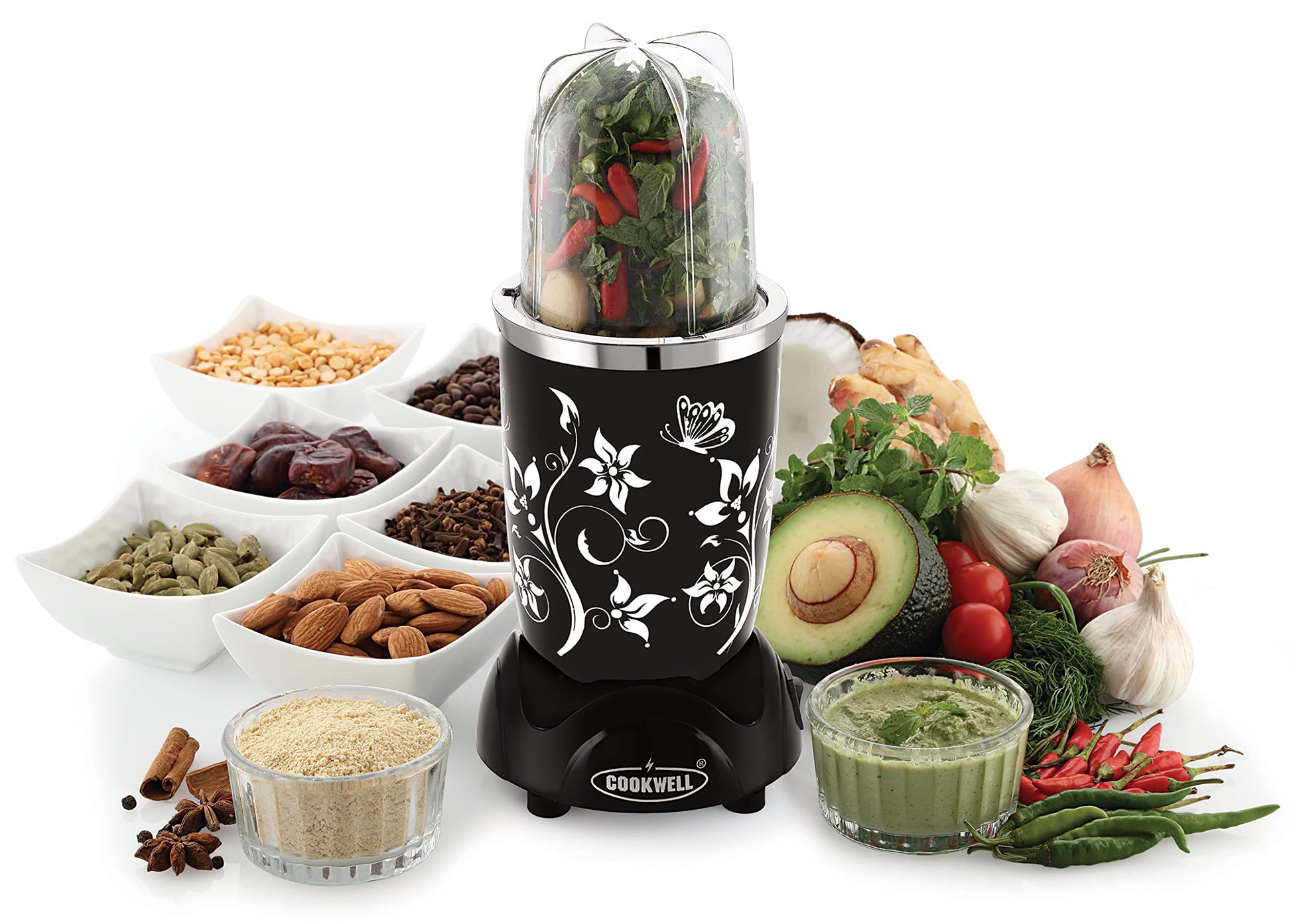 Cookwell Nutri Blender (5 Jar 3 Blade, Black)