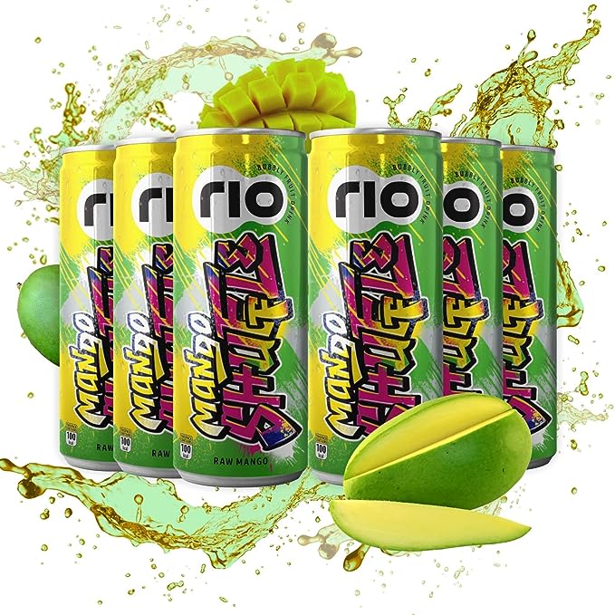 Rio Raw Mango Bubbly Fruit Drink | Pack of 6 | 250 ml