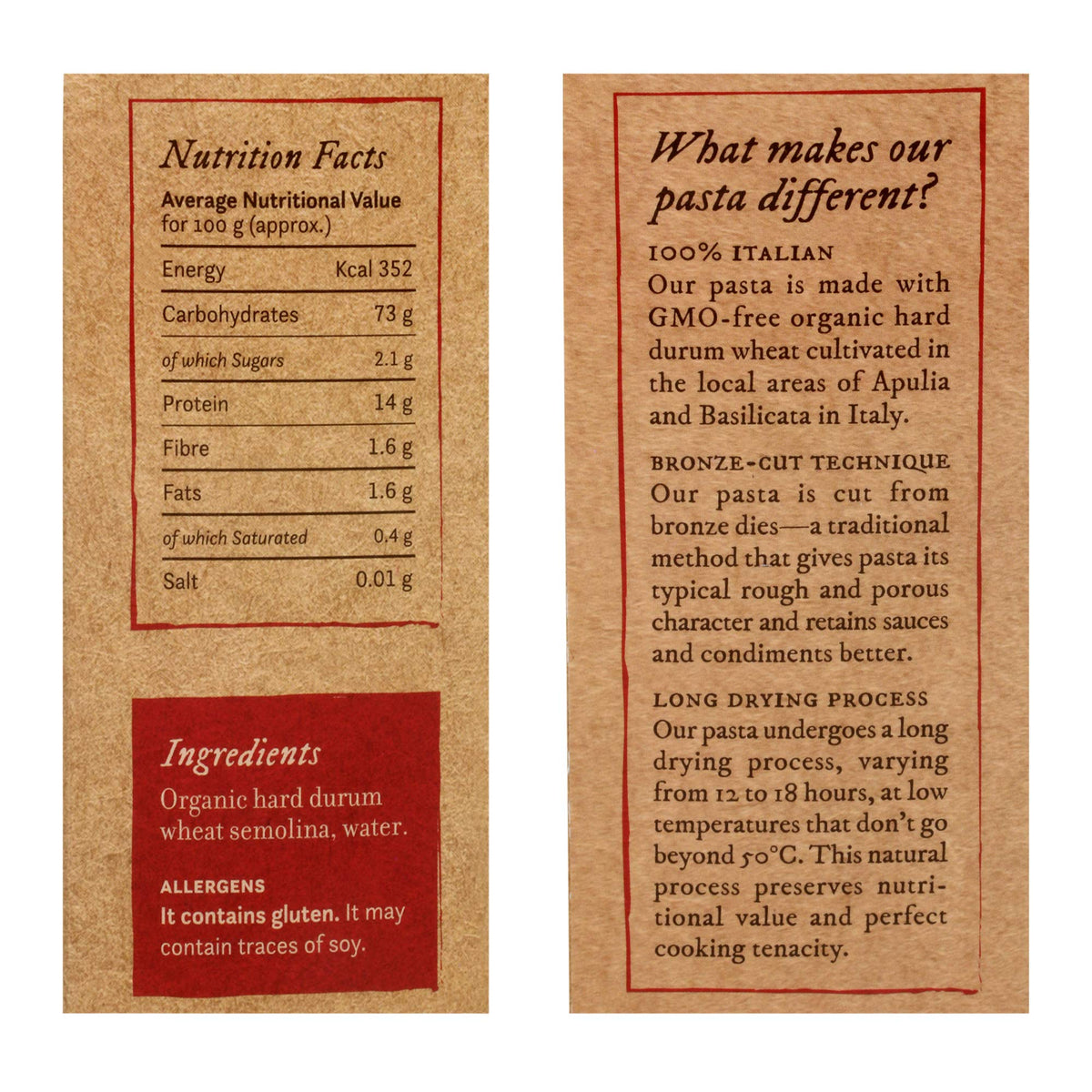 Anmara Artisanal Pasta, Organic Torchietti, Hard Durum Wheat, 500 g
