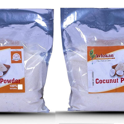 Avlokan Natural Coconut Powder - Low Fat, Unsweetened, High Fibre (Pack of 2 x 1000 g)