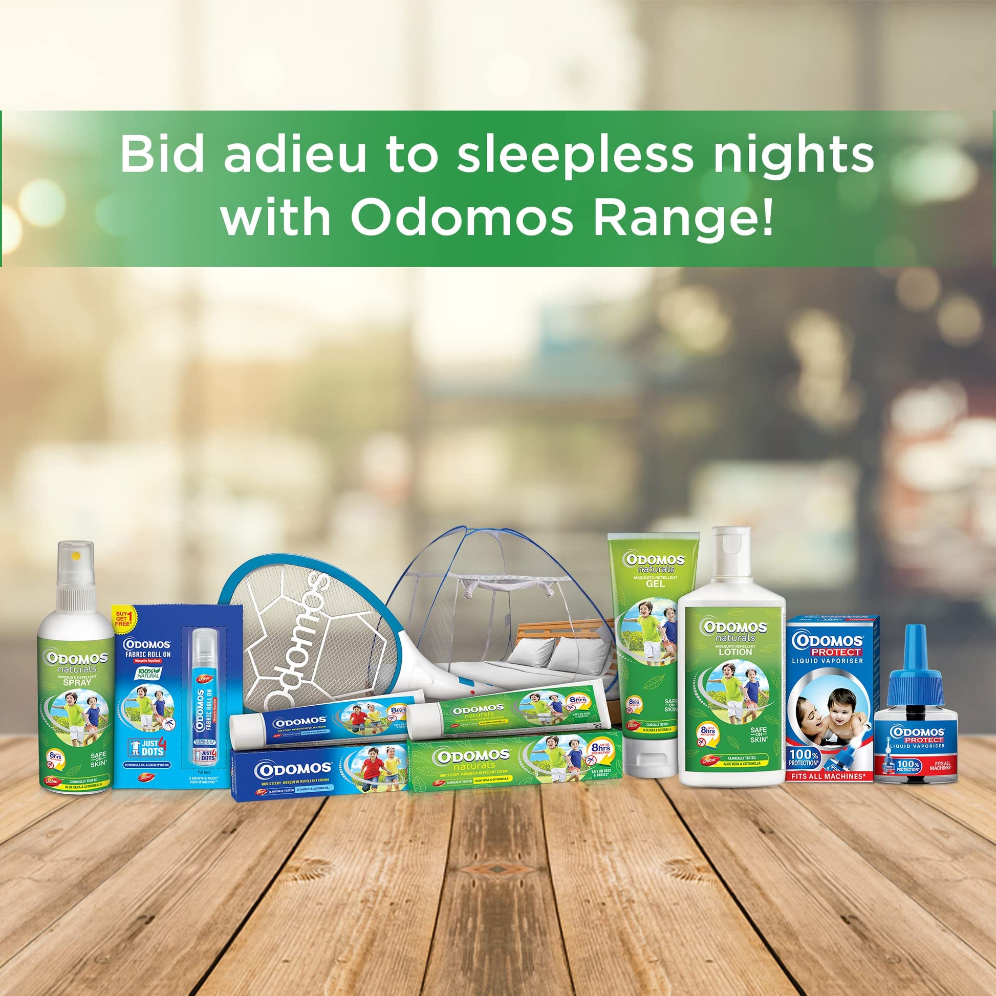 10x Odomos Naturals Non-Sticky Mosquito Repellent Cream - 100g each - Pack of 10