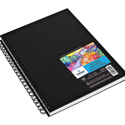 Canson Mix-Media 224 GSM Fine Grain 22.9 x 30.5 cm Drawing Paper Spiral Bound Book (White, 40 Sheets)