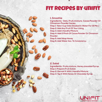 UNIFIT Instant Delicious Cranberry Oats Healthy Breakfast With Goodness of Rolled Oats Nuts, Seeds & Cranberry| High Fiber Oats| Wholegrain - Pack of 2 (250 Grams) Each