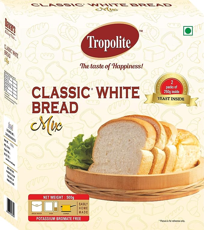 Tropolite Classic White Bread Mix | Easy To Use | Tastiest Bread | 500gm