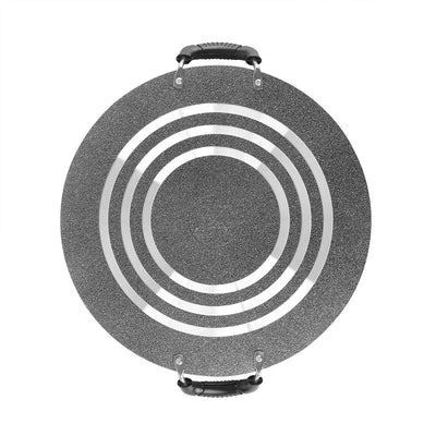 Cello Aluminium Non-Stick Patri Tawa Round, 30cm, Black and Grey | Induction base Flat Tawa | Dosa Tawa, Roti, Paratha, Chapati Tawa